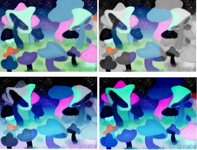 Mushroom Neon Abstract