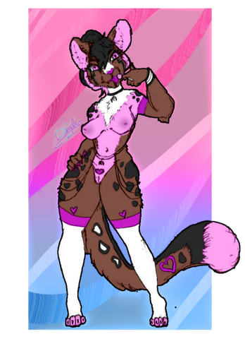 Fursona Pin Full Body PinUp {Tasteful Nudity}